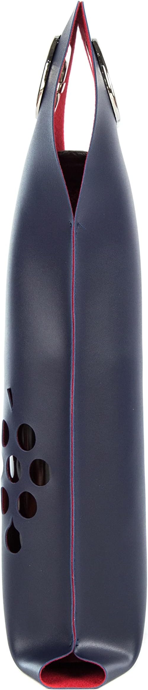 Leather Wine Bag with Handles Reusable Wine Carrier Bag Carrier Tote PU Leather Wine Gift Bag for Party Picnic Travel for Wine Lover Color Blue 1 Bottle