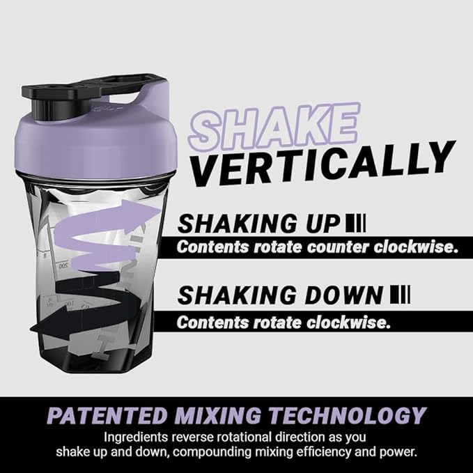 HELIMIX 1.5 Vortex Blender Shaker Bottle Holds Upto 20oz | No Blending Ball or Whisk | USA Made | Portable Pre Workout Whey Protein Drink Shaker Cup | Mixes Cocktails Smoothies Shakes | Top Rack Safe