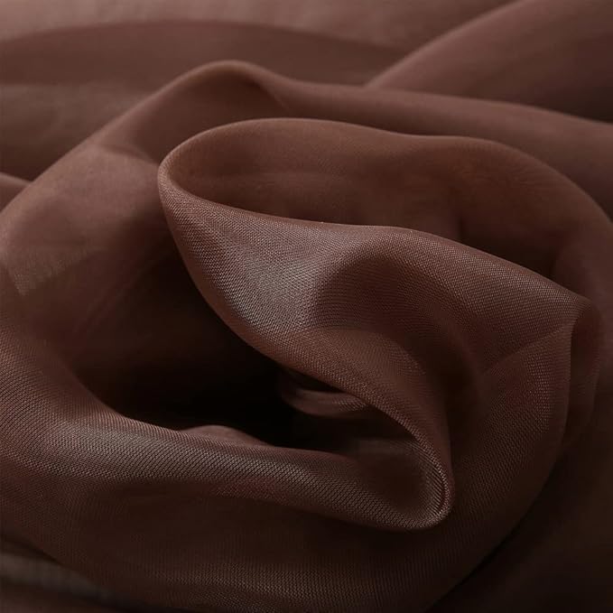 Bed Canopy for Queen Size Bed, Chiffon Princess Canopy for Girls Bed, Canopy Bed Drapes Adults(Coffee)