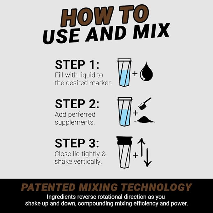 HELIMIX 2.0 Vortex Blender Shaker Bottle Holds upto 28oz | No Blending Ball or Whisk | USA Made | Portable Pre Workout Whey Protein Drink Shaker Cup | Mixes Cocktails Smoothies Shakes | Top Rack Safe