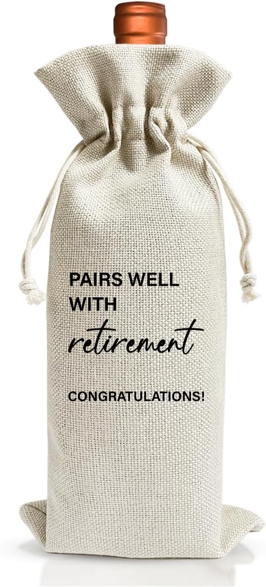 Retirement Wine Bag For Retirement Parties, Goodbye Farewell Leaving Gifts For Best Friend Colleagues Coworkers Boss Retirees, Retired Gift Idea Wine Bag, Happy Retirement Party Decoration