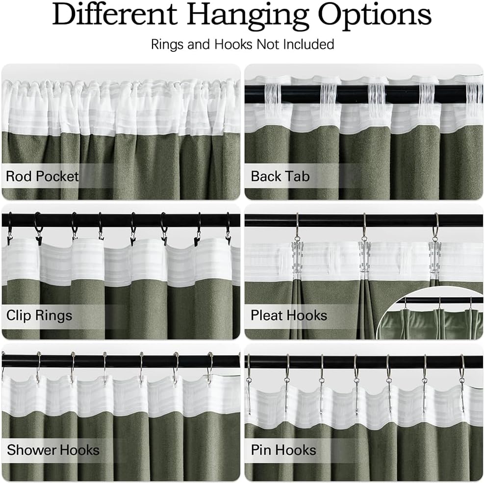 MIULEE Sage Green Velvet Curtains 90 inches 2 Panels - Pinch Pleat Luxury Room Darkening Window Drapes for Bedroom Living Room Thermal Insulated Super Soft Blackout, Back Tab Rod Pocket, W52 x L90