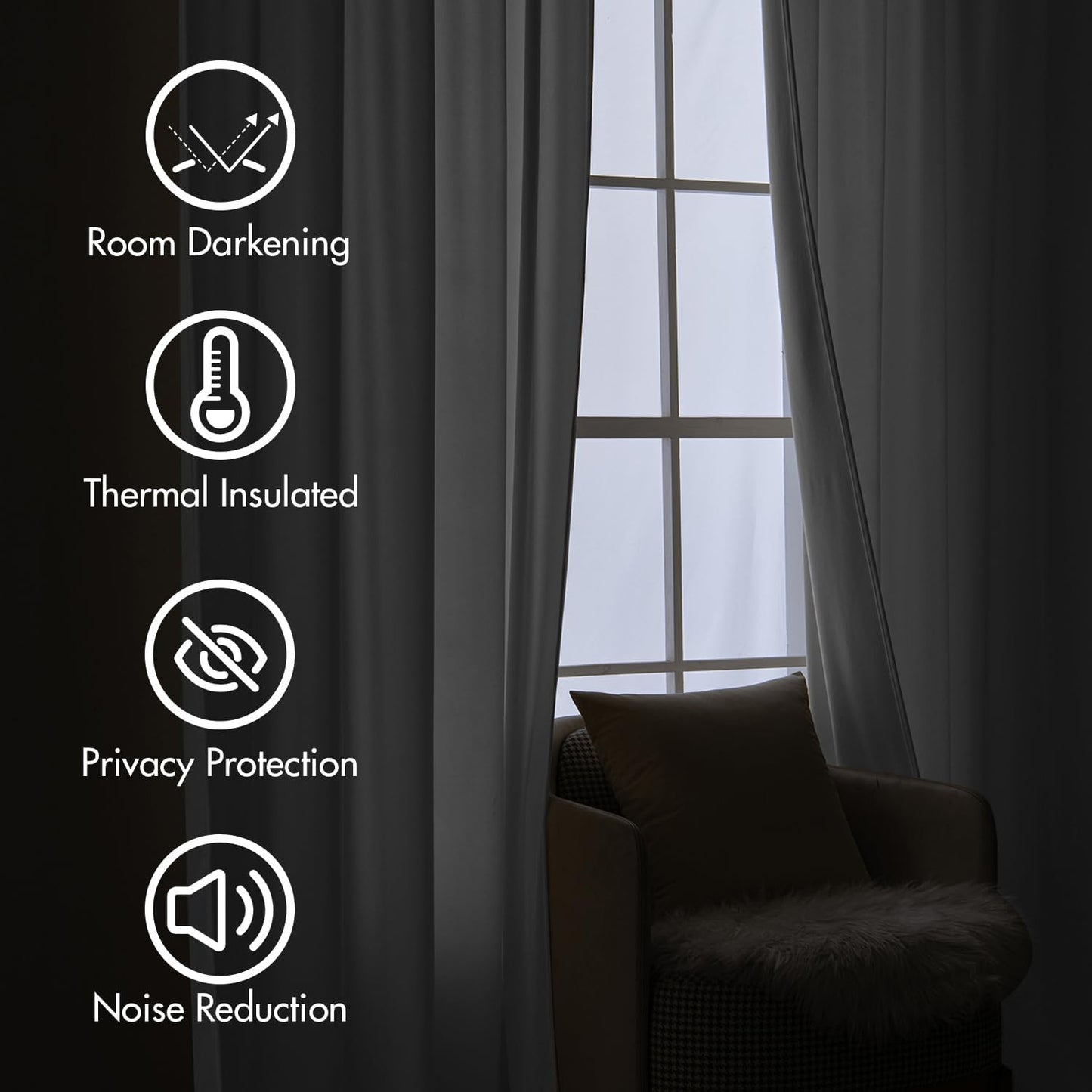 MIULEE White Velvet Curtains 108 inches Long 2 Panels - Luxury Pinch Pleated Room Darkening Window Drapes for Bedroom Living Room Thermal Insulated Super Soft, Back Tab Rod Pocket Elegant Decor