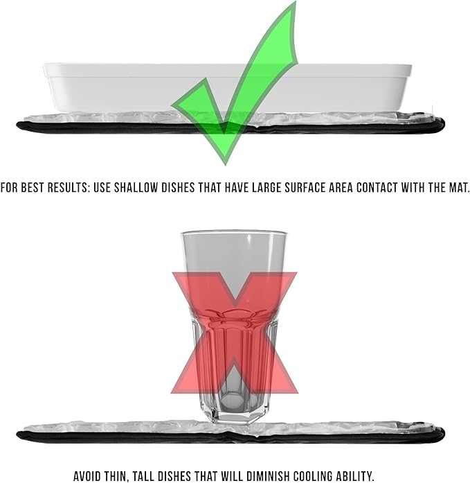 FlexiFreeze Party Mat Chiller - Food Cooling Buffet Cooler for Cold Serving Red/Blue with Extra Ice Sheets (19" x 15")