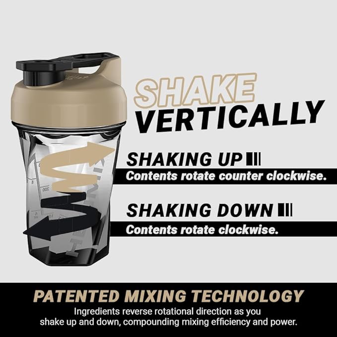 HELIMIX 1.5 Vortex Blender Shaker Bottle Holds Upto 20oz | No Blending Ball or Whisk | USA Made | Portable Pre Workout Whey Protein Drink Shaker Cup | Mixes Cocktails Smoothies Shakes | Top Rack Safe