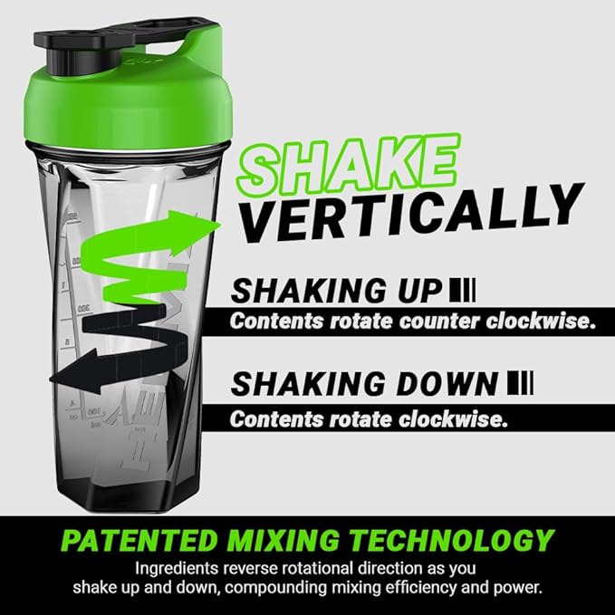 HELIMIX 2.0 Vortex Blender Shaker Bottle Holds upto 28oz | No Blending Ball or Whisk | USA Made | Portable Pre Workout Whey Protein Drink Shaker Cup | Mixes Cocktails Smoothies Shakes | Top Rack Safe