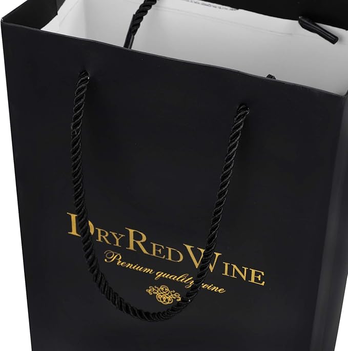 Ibluelover 10Pcs Wine Gift Bags Paper Champagne Carrier Bag Double Wine Bottle Storage Holder Tote Bag with Handle for Christmas Birthday Wedding Anniversary Celebration Party Favors