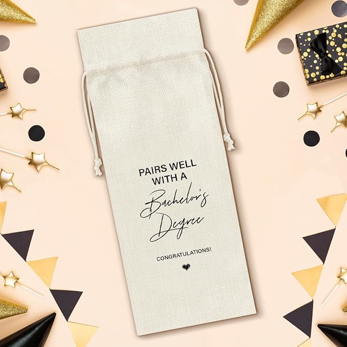 Graduation Wine Bag Bachelor's Degree Wine Gift Bag Bachelor Degree Graduation Gifts for Him Her University Graduates College Grad