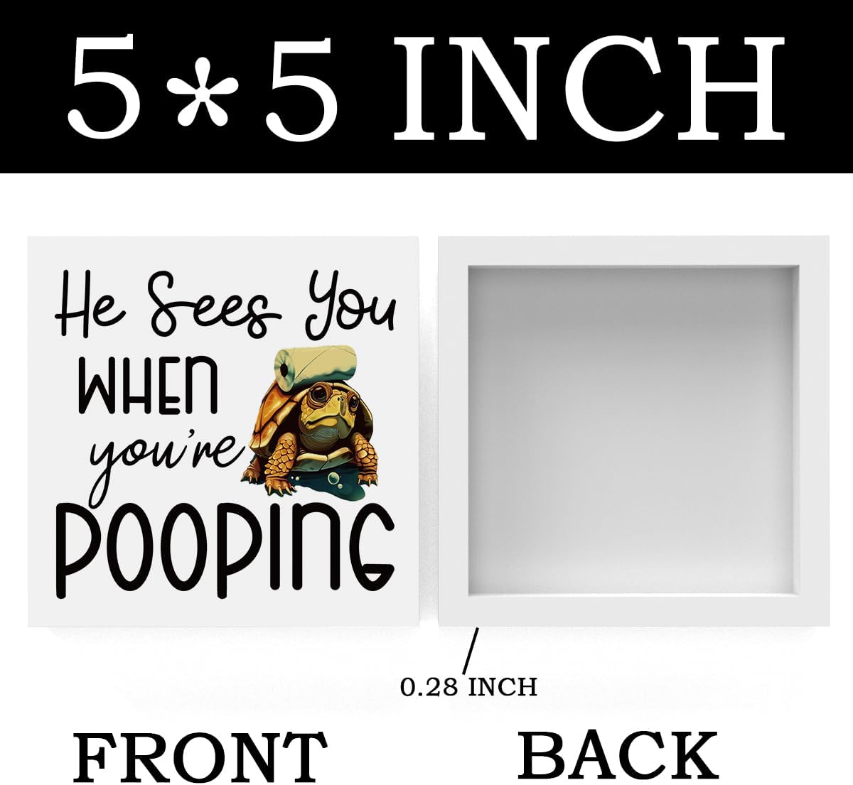 Funny Sea Turtle Bathroom Decor, Bathroom Beach Decoration, Are You Pooping Sign Funny Ocean Turtle Decor, Wooden Box Decor Sign for Home Farmhouse Office Living Room Table Shelf Tiered