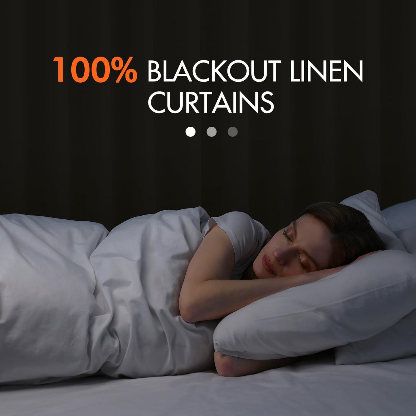 MIULEE 100% Blackout Curtains 96 Inch Long 2 Panels Set for Bedroom, Thick Faux Linen Black Out Curtain Room Darkening Back Tab Pleated Floor to Ceiling Window Drapes with Hooks for Living Room, Birch