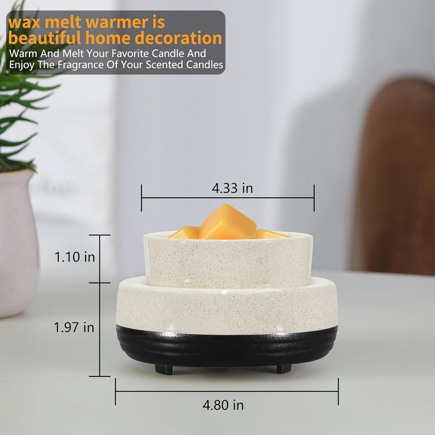 Wax Melts Warmer, Ceramic Candle Melter Melting Wax 3-in-1 Oil Burner Electric Fits Yankee Large Jar, Scented Candle Holder for Home Decor Gifts for Mom Grandma Women Girls