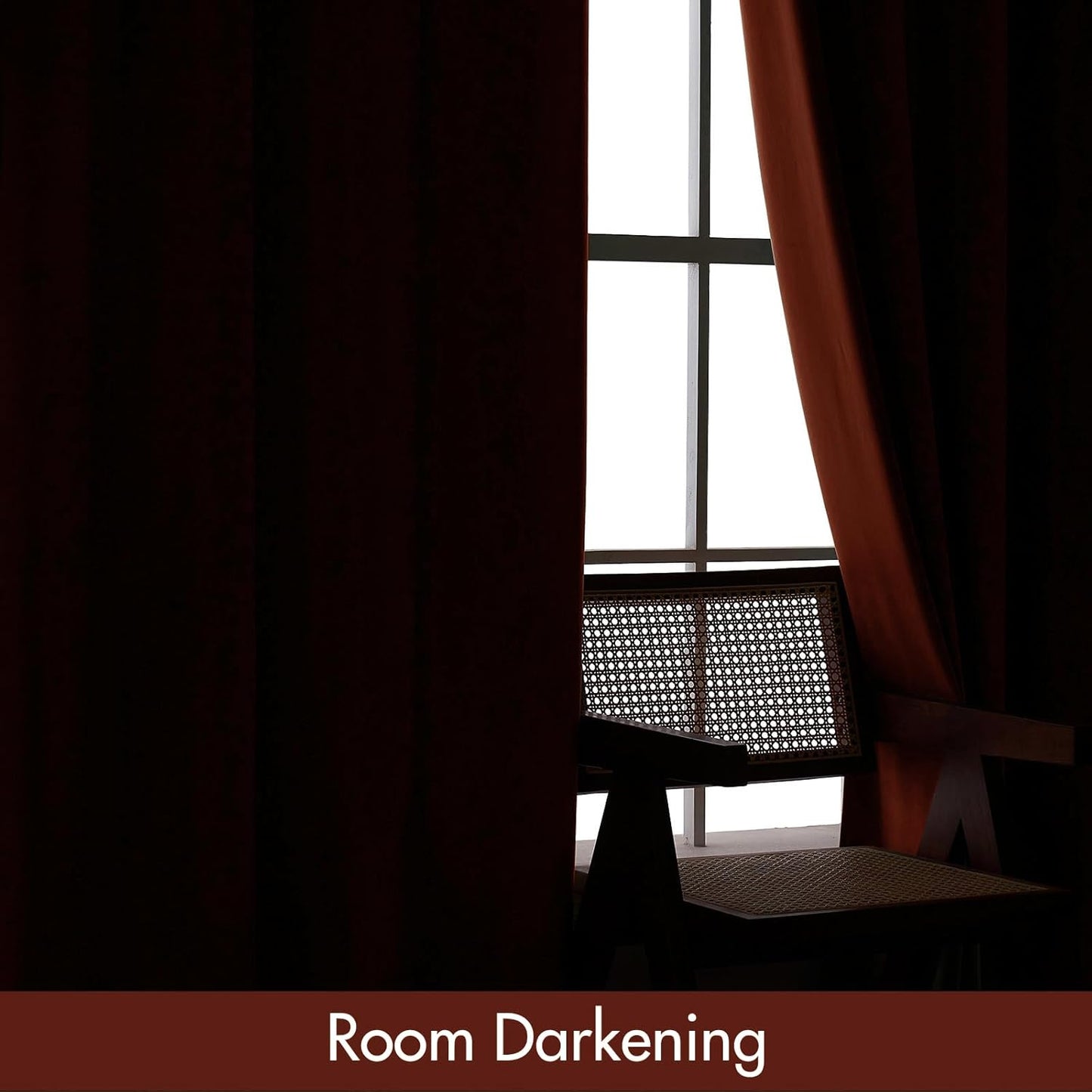 MIULEE Burnt Orange Velvet Curtains Thermal Insulated Blackout Curtain Fall Drapes for Bedroom Living Room Darkening 108 Inches Long Rust Terracotta Panels Rod Pocket Set of 2