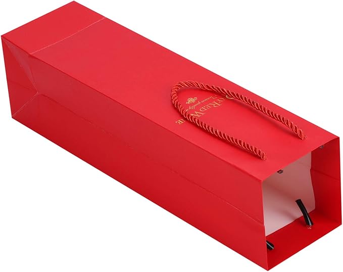 Ibluelover 10Pcs Wine Gift Bags Paper Champagne Carrier Bag Single Wine Bottle Storage Holder Tote Bag with Handle for Christmas Birthday Wedding Anniversary Celebration Party Favors