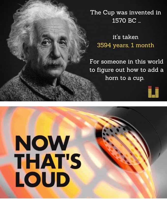 The LoudCup 20 oz Tumbler + Integrated Stadium Horn (Bluejay Blue) - Reusable Water Bottle for Sports Fans - Worlds Loudest Cup for Noisy Fans on Game Day & Tailgating