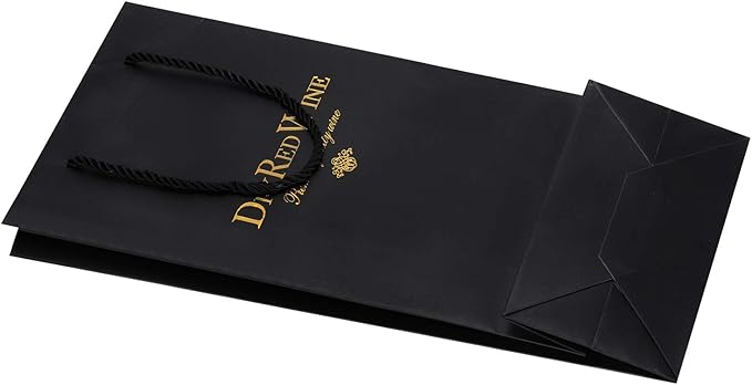 Ibluelover 10Pcs Wine Gift Bags Paper Champagne Carrier Bag Double Wine Bottle Storage Holder Tote Bag with Handle for Christmas Birthday Wedding Anniversary Celebration Party Favors