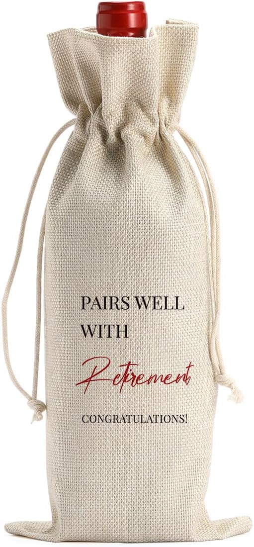 Retirement Wine Bag Retirement Gifts for Women Men Farewell Gifts for Coworkers Pairs Well With Retirement Wine Bag Going Away Gifts for Friends