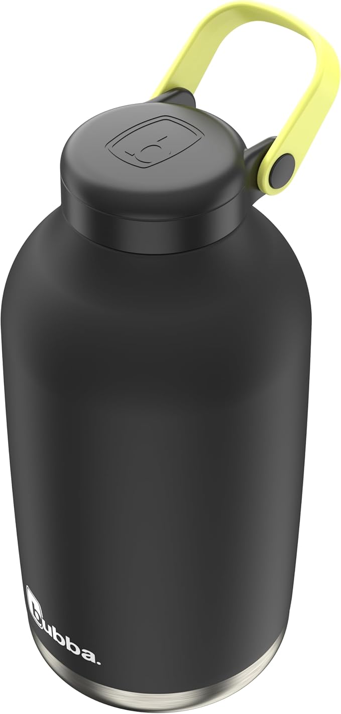 Bubba Radiant Stainless Steel Growler Simple Lid 64oz, Rubberized Water Bottle, Medium, Licorice