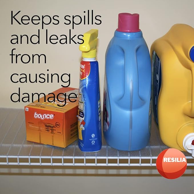 Heavy Duty Vinyl Closet Shelf Liner for Wire Racks or Shelving - for Kitchen Pantry or Cabinet Storage, Clear, 12 Inches x 4 Feet - 4 Pack, Non-Adhesive, Waterproof, Stain-Resistant, Cut-to-Size