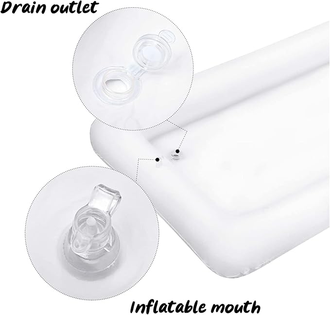 HBlife 2 PCS Inflatable Serving Bar, Salad Ice Tray Food Drink Containers with Drain Plug and 1 Hand Air Pump, Inflatable Buffet Cooler for Outdoor Party Supplies