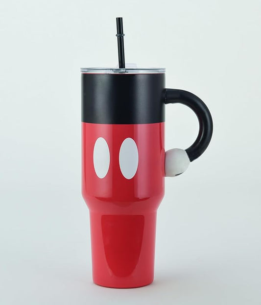 Bioworld Disney Mickey Mouse 40 Oz Stainless Steel Tumbler With Sculpted Arm Handle