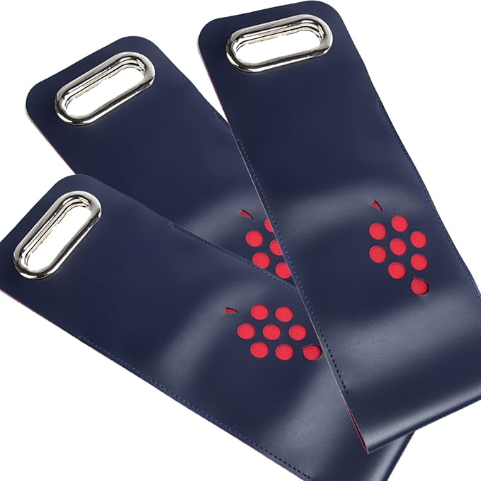 Leather Wine Bag with Handles Reusable Wine Carrier Bag Carrier Tote PU Leather Wine Gift Bag for Party Picnic Travel for Wine Lover Color Blue 1 Bottle