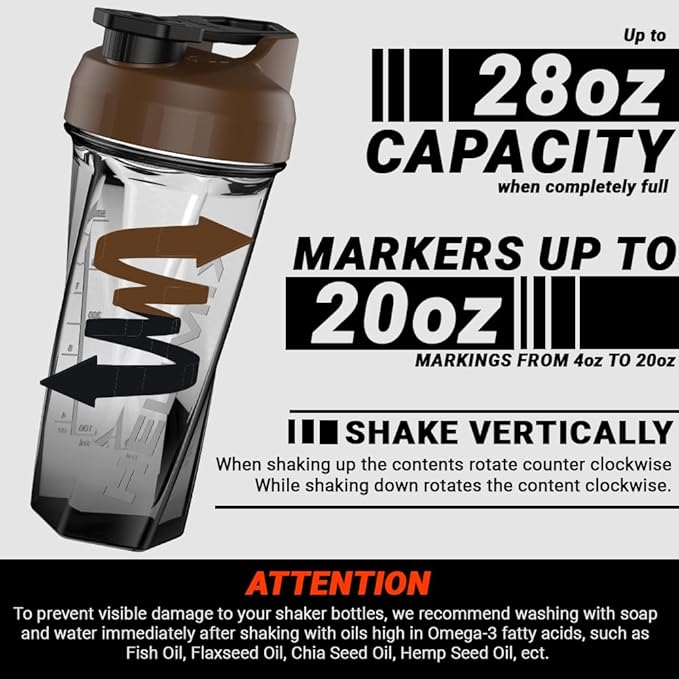 HELIMIX 2.0 Vortex Blender Shaker Bottle Holds upto 28oz | No Blending Ball or Whisk | USA Made | Portable Pre Workout Whey Protein Drink Shaker Cup | Mixes Cocktails Smoothies Shakes | Top Rack Safe