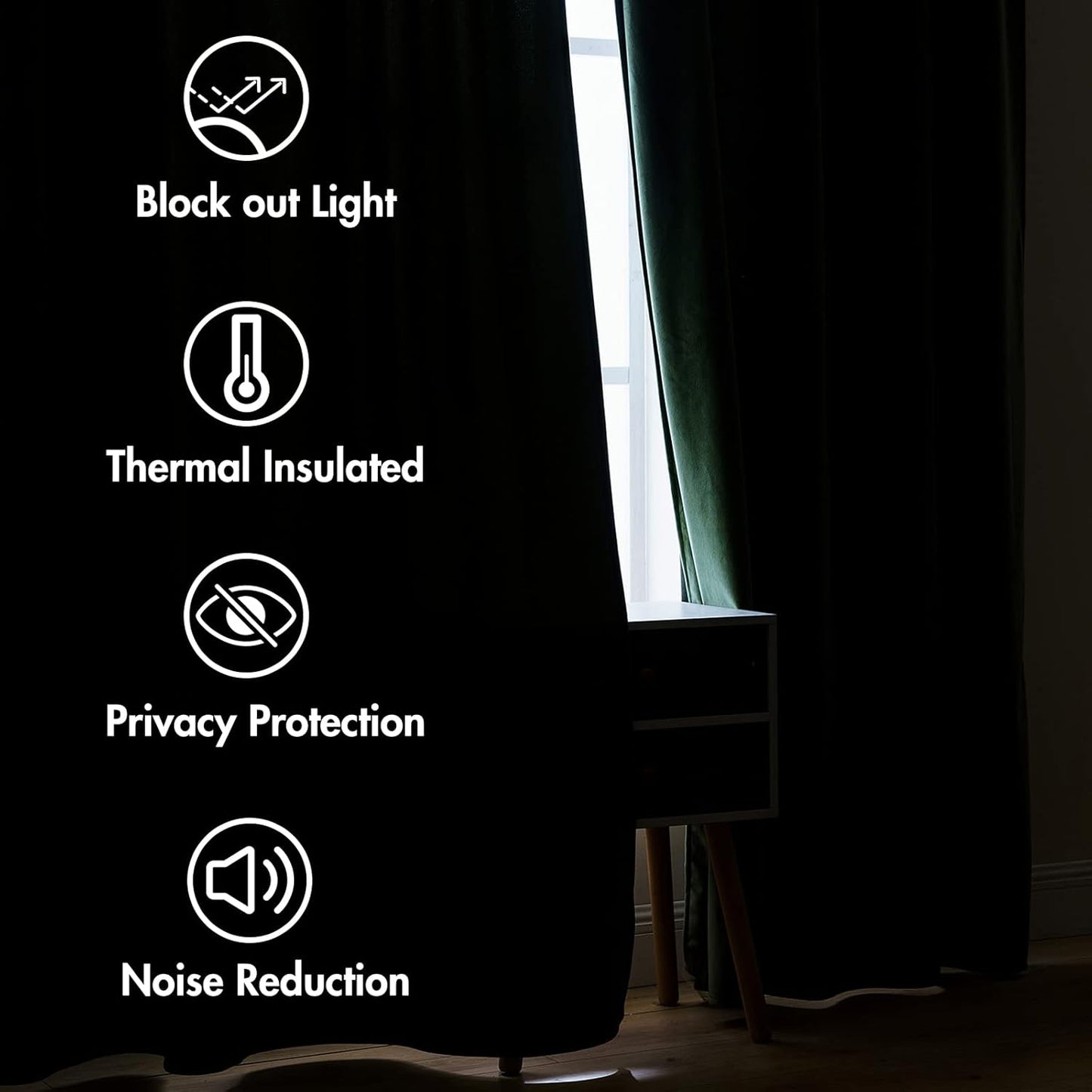 MIULEE Olive Green Velvet Curtains 96 inches 2 Panels - Pinch Pleated Luxury Room Darkening Blackout Window Drapes for Bedroom Living Room Thermal Insulated Super Soft, Back Tab Rod Pocket