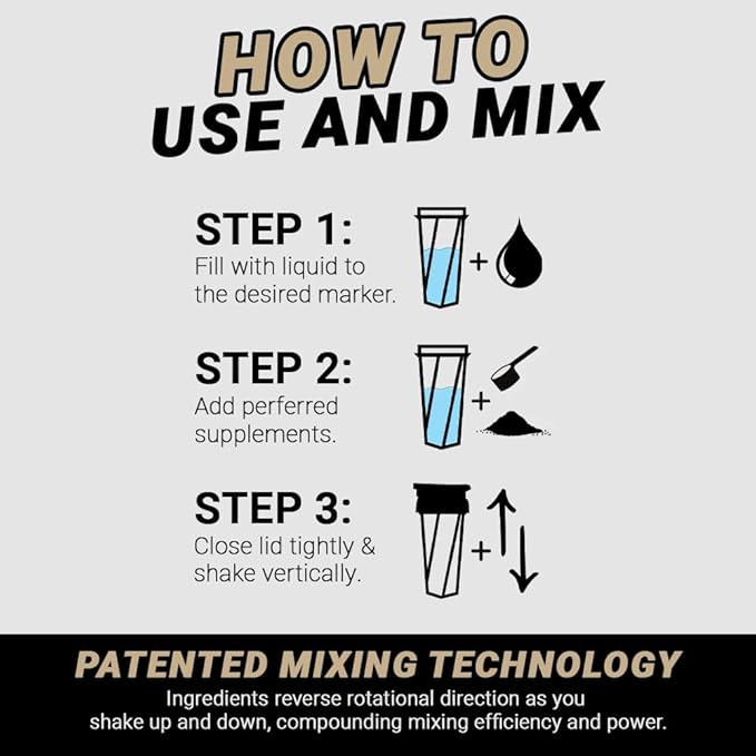 HELIMIX 2.0 Vortex Blender Shaker Bottle Holds upto 28oz | No Blending Ball or Whisk | USA Made | Portable Pre Workout Whey Protein Drink Shaker Cup | Mixes Cocktails Smoothies Shakes | Top Rack Safe