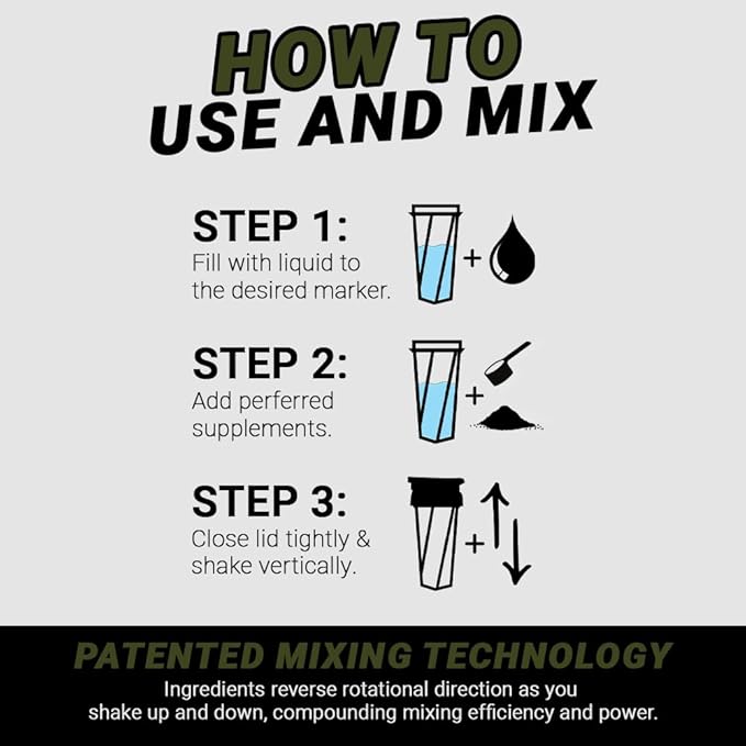 HELIMIX 2.0 Vortex Blender Shaker Bottle Holds upto 28oz | No Blending Ball or Whisk | USA Made | Portable Pre Workout Whey Protein Drink Shaker Cup | Mixes Cocktails Smoothies Shakes | Top Rack Safe