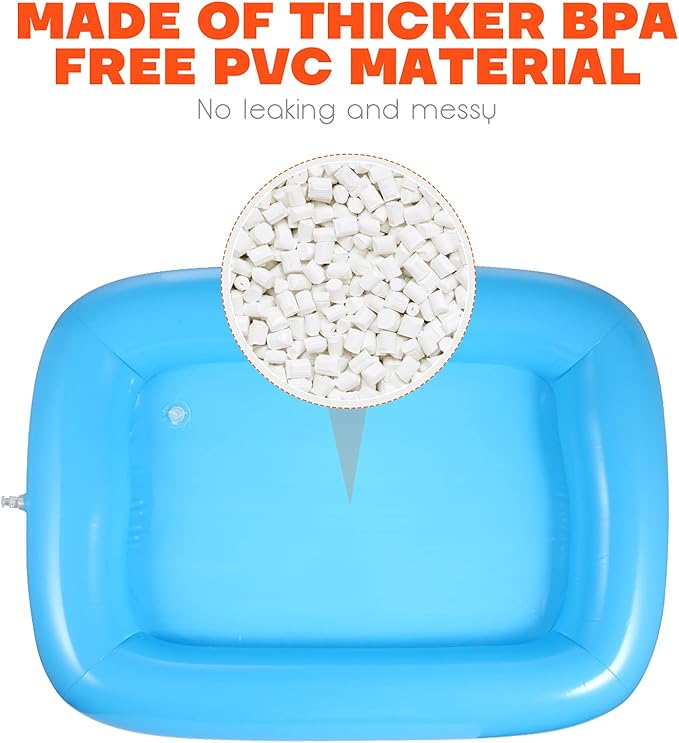 HEMOTON 2 PCS Inflatable Serving Bar, Salad Bar Tray Food Drink Containers, Buffet Cooler with Drain Plug, Picnic Ice Food Serving Trays, for Indoor Outdoor BBQ Camping Picnic Pool Party Supplies