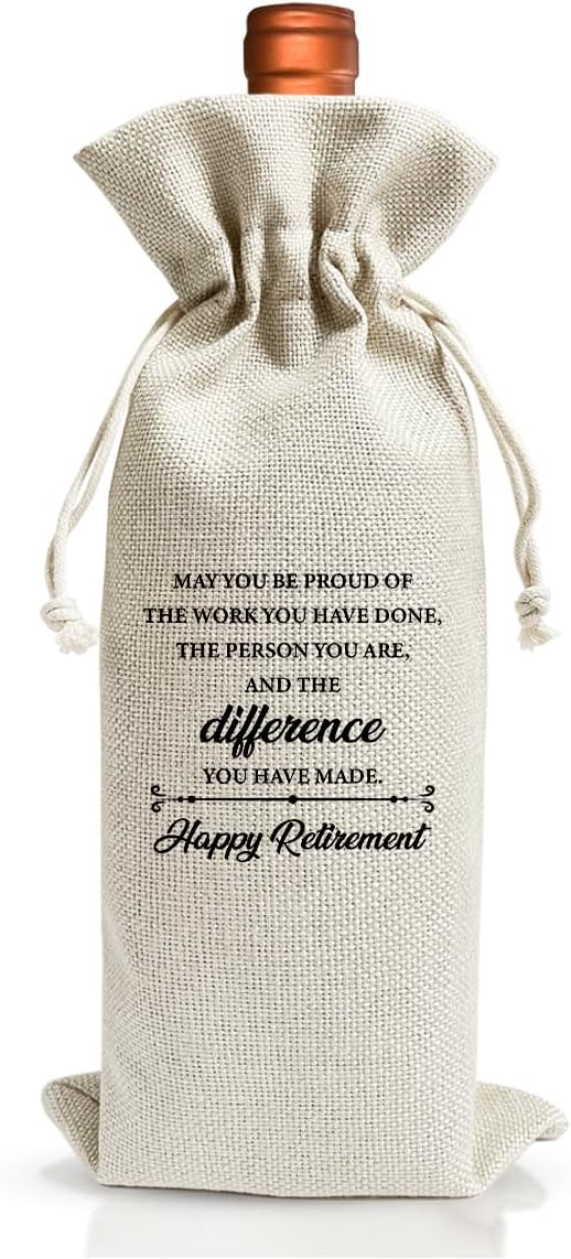 Retirement Wine Bag For Teacher Coworker Employees Friend Colleagues Nurse Doctors Boss, Goodbye Farewell Leaving Gifts For Best Friend, Happy Retirement Party Decorations