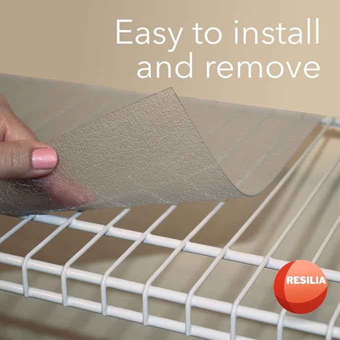 Heavy Duty Vinyl Closet Shelf Liner for Wire Racks or Shelving - for Kitchen Pantry or Cabinet Storage, Clear, 12 Inches x 4 Feet - 4 Pack, Non-Adhesive, Waterproof, Stain-Resistant, Cut-to-Size