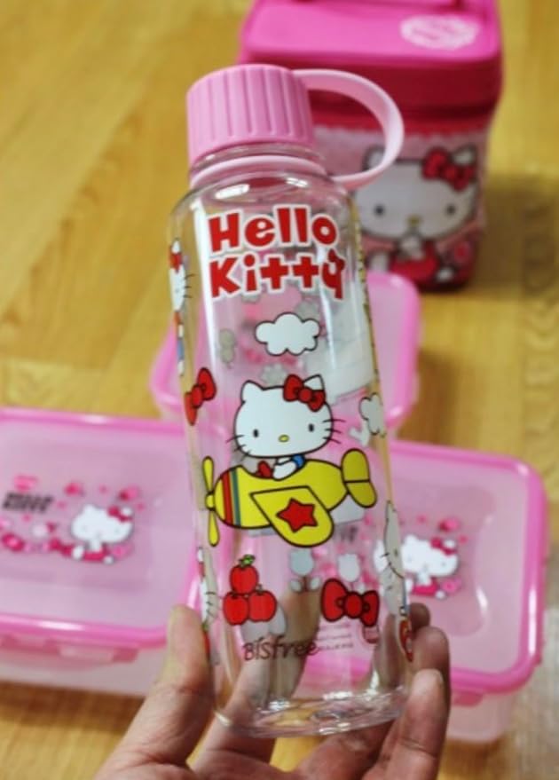 Hello Kitty 18oz (480ml) Water Bottles - 2 in One Pack - BIS & BPA Free - Aesthetic Bubble Wrap Packaging - For Indoor Outdoor Use - All Ages