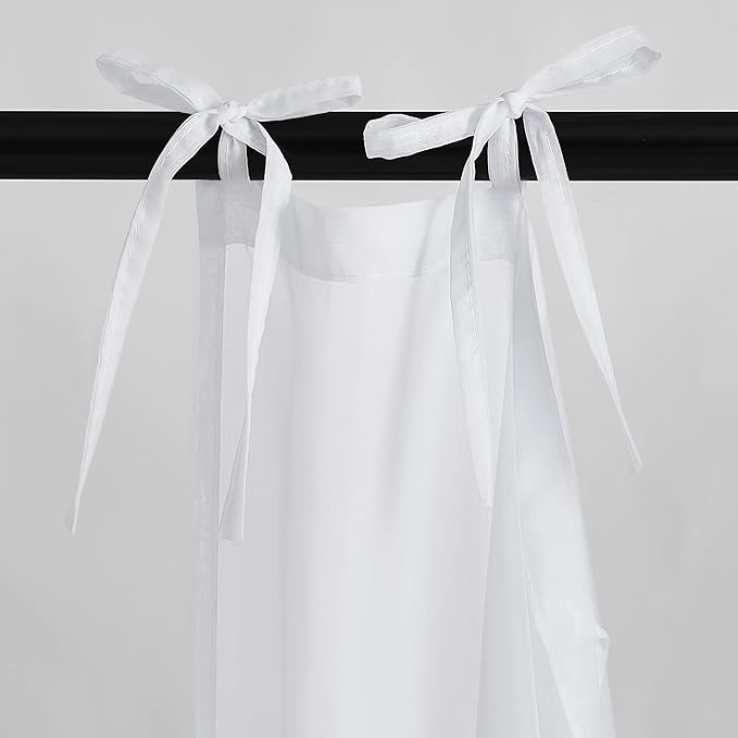 KGORGE Canopy Bed Sheer Curtains for Queen/King/Twin/Full Size, 8 Panels for Girls Boys Adults Bed, Home Bedroom Decor (White, 45 inch Width X 90 inch Length)