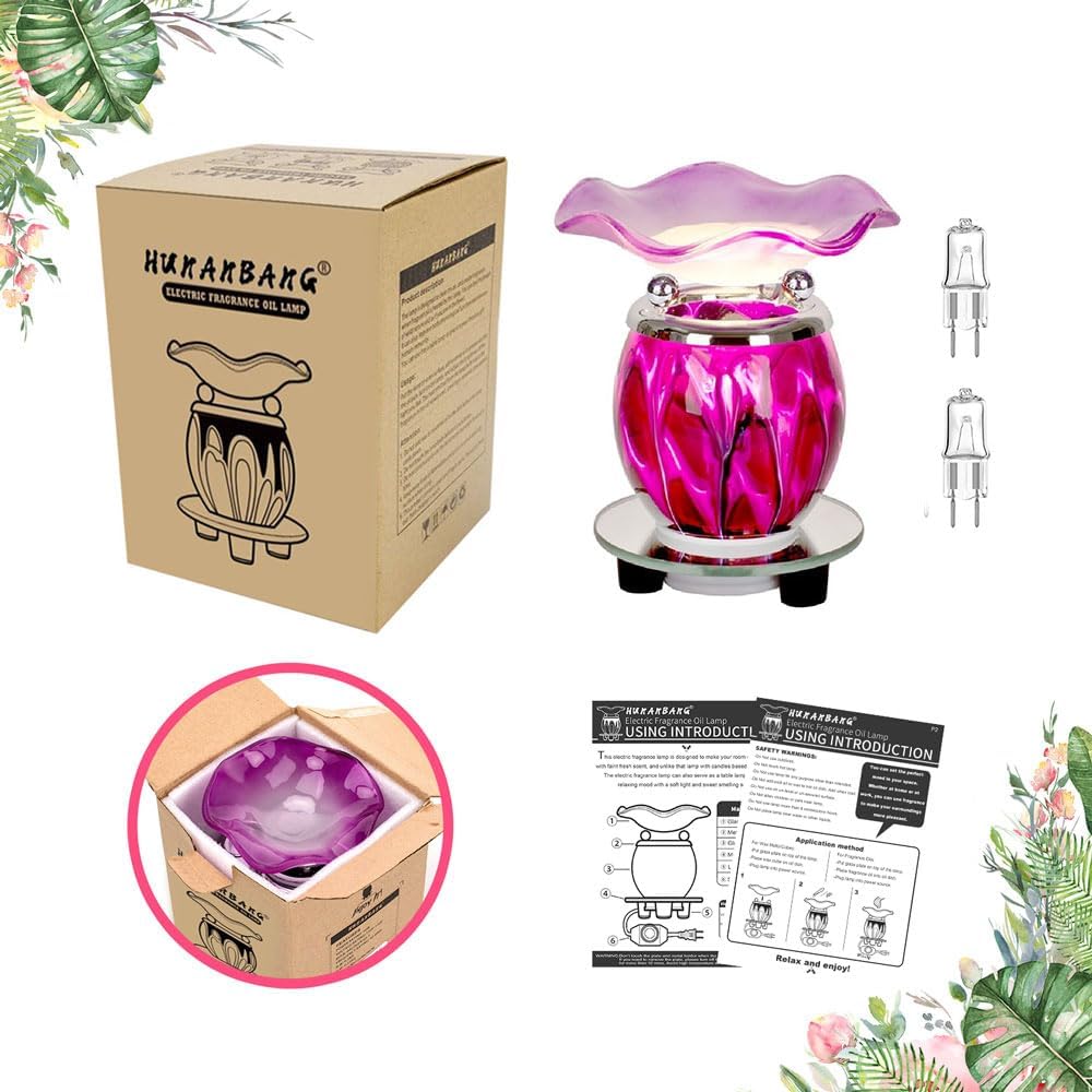 HUNANBANG 1 X Purple Tie Dye Electric Oil Warmer with a Mirrored Base