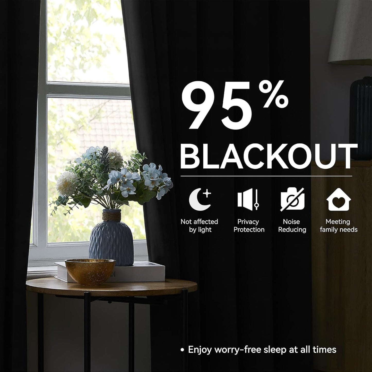 KangBang Black Pinch Pleat Blackout Curtains 120 Inches Long for Living Room 2 Panels, Thermal Insulated Energy Saving Long Window Drapes for Patio Sliding Glass Door(Black,40x120 Inch,10FT)