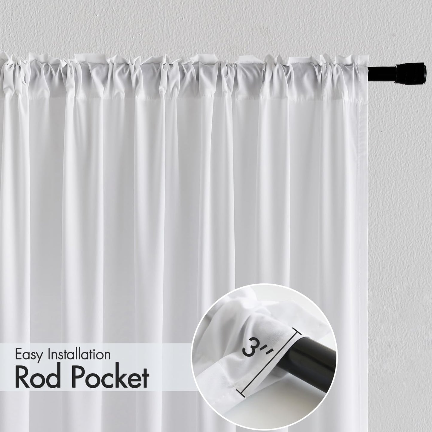 MIULEE White Privacy Sheer Curtains That Let Light in 90 Inches Long Non-See-Through Semi Sheer Curtains Light Filtering Window Curtain Drapes for Living Room Bedroom 2 Panels Set 42 X 90