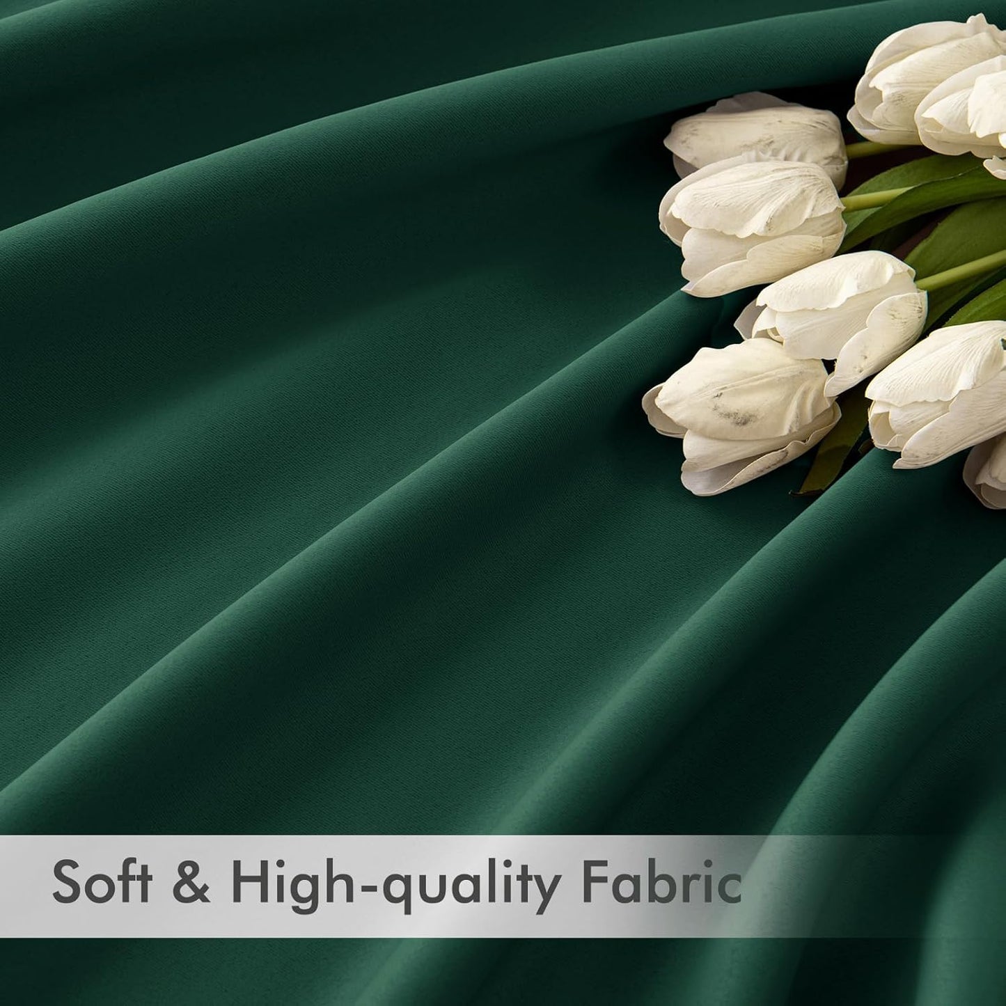 MIULEE Hunter Green Back Tab Blackout Curtains 108 Inch Long 2 Panels Set for Living Room Bedroom, Rod Pocket/Pinch Pleat Extra Long Thermal Insulated Room Darkening Pleated Window Drapes