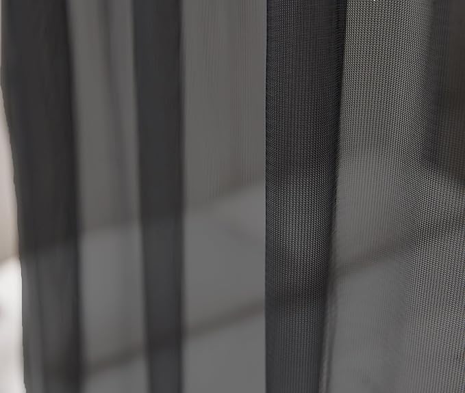 Akiky Canopy Curtains for Girls with LED Light King California King Bed Curtains Frame Bed,Valance Scarves Great for Bed,Windows,Wedding Parties(King,Black)