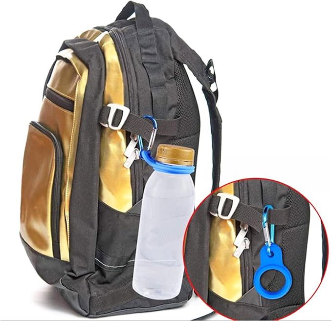 HEVSTIL 8Pcs Water Bottle Clip, Silicone Water Bottle Carrier Water Bottler Holder with Keychain Clip Ring for Outdoor Activities or Daily Use,Blue