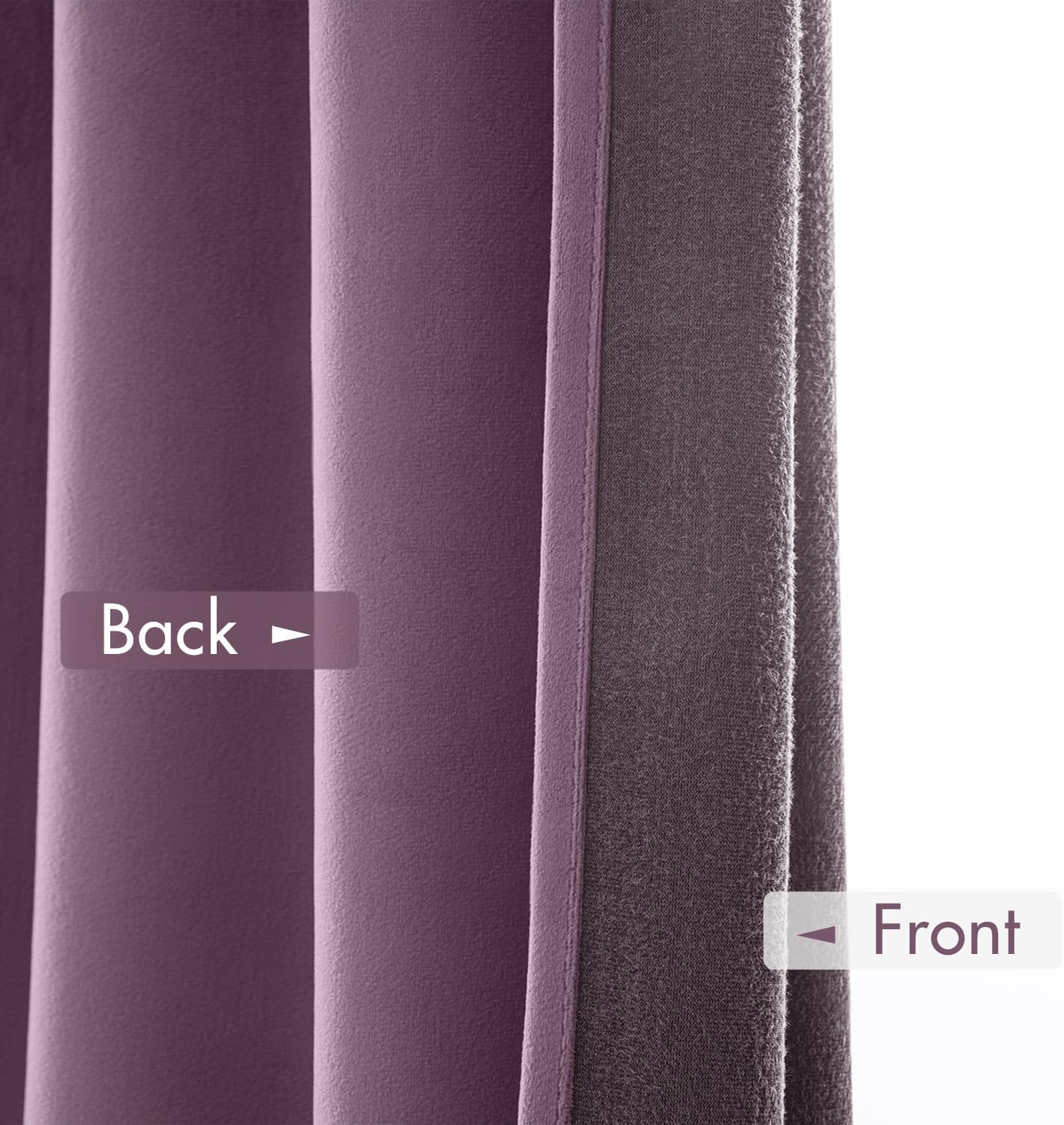 MIULEE Lavender Velvet Curtains Thermal Insulated Blackout Curtain Drapes for Bedroom Living Room Darkening 108 Inches Long Curtains Panels Rod Pocket Set of 2