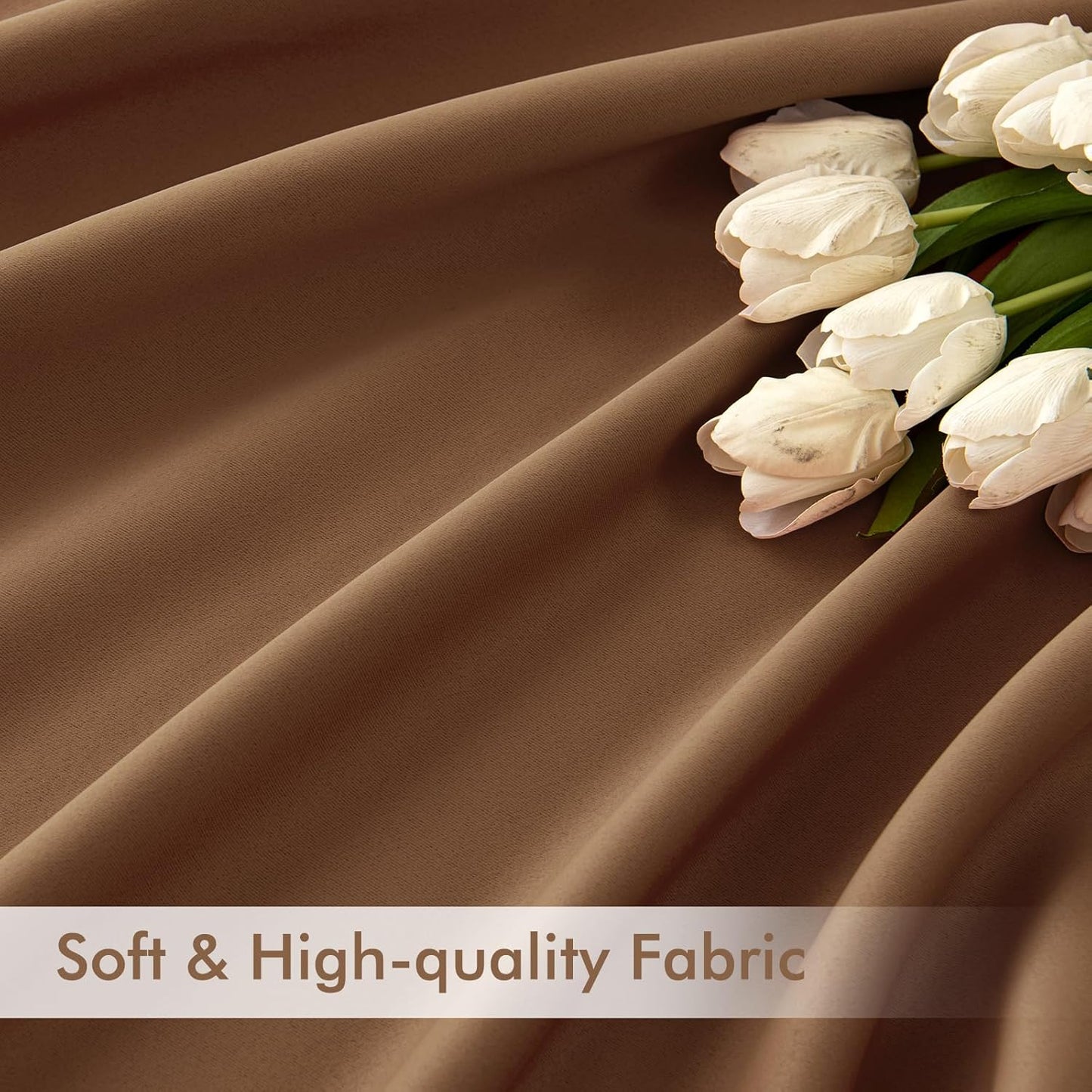 MIULEE Back Tab Blackout Curtains 102 Inch Long 2 Panels Set for Living Room Bedroom, Rod Pocket/Pinch Pleated Thermal Insulated Room Darkening Light Blocking Floor to Ceiling Drapes, Cappuccino Brown