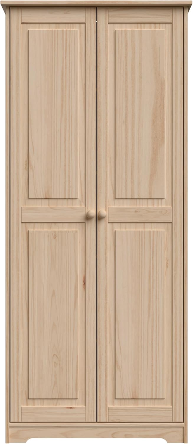 Pantry Cabinet Storage Cabinet with 2 Doors Solid Wood - Adjustable Shelves for Kitchen, Dining Room, or Utility Room Organization