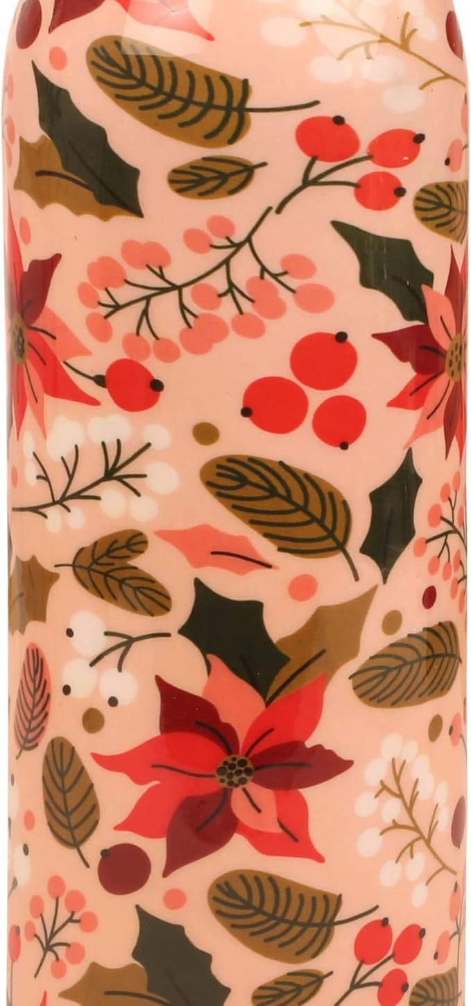 Pure Copper Water Bottle - Handcrafted - Ayurveda Health Benefits - Large 35 oz - Leak proof - Easy to carry for Sports, Fitness, Yoga, School - Textured Multicolor Floral.