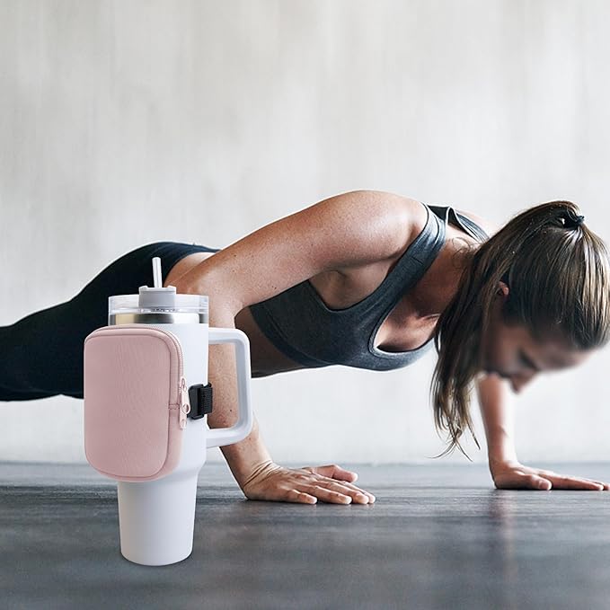 Water Bottle Pouch for Stanley 40 oz Tumbler with Handle - Gym Accessories for Women, Cup Belt Bag Compatible with Stanley/Simple Modern Tumbler Accessories