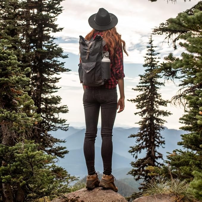 Healthy Human Stainless Steel Water Bottle | Double Walled Vacuum Insulated Water Thermos for Adults | Eco-Friendly Travel Bottles with Leak Proof Lid (Brushed Steel, 21 oz/ 621 ML)