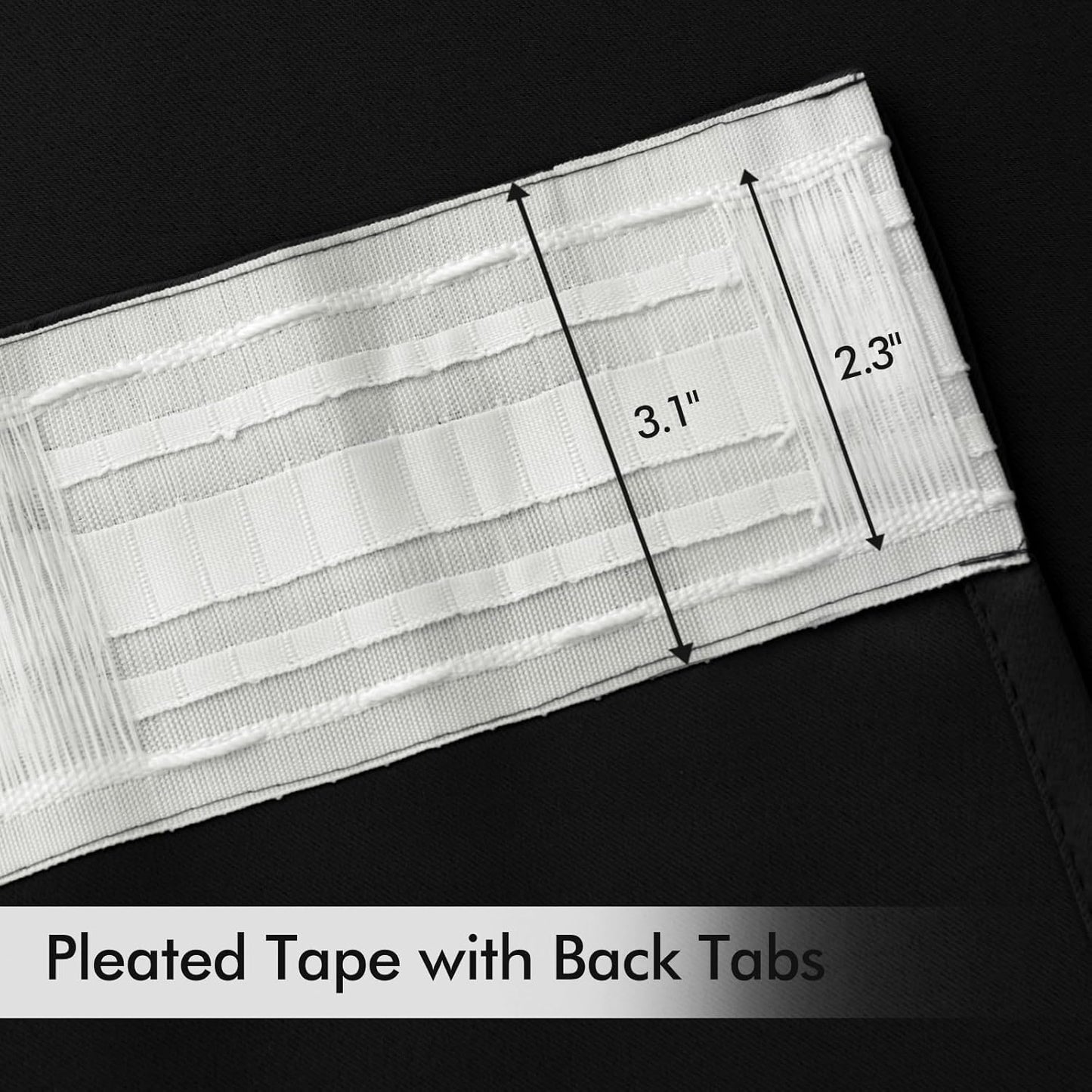 MIULEE Black Back Tab Blackout Curtains 96 Inch Length 2 Panels Set for Living Room Bedroom, Halloween Rod Pocket/Pinch Pleat Thermal Insulated Room Darkening Pleated Light Blocking Drapes, W66 x L96