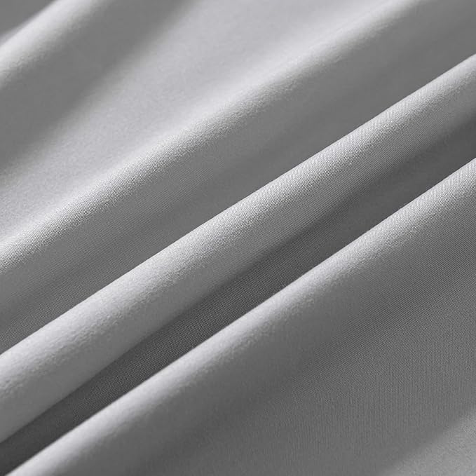 Bed Skirt Queen Size Ruffled Bed Skirt with Split Corners, 14 Inch Drop Dust Ruffle Bed Skirt with Platform, Light Gray