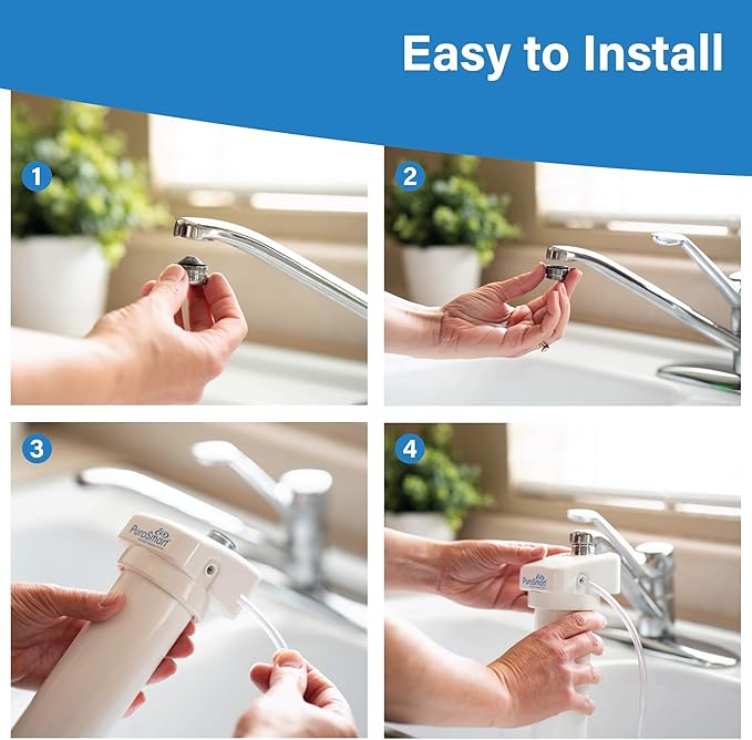 High Flow RO System Home Water Treatment System | Compact RO System Mounts Directly onto Faucet | Great for Apartments & Rentals | Applied Membranes PSFM50 (Faucet Mount RO System)…