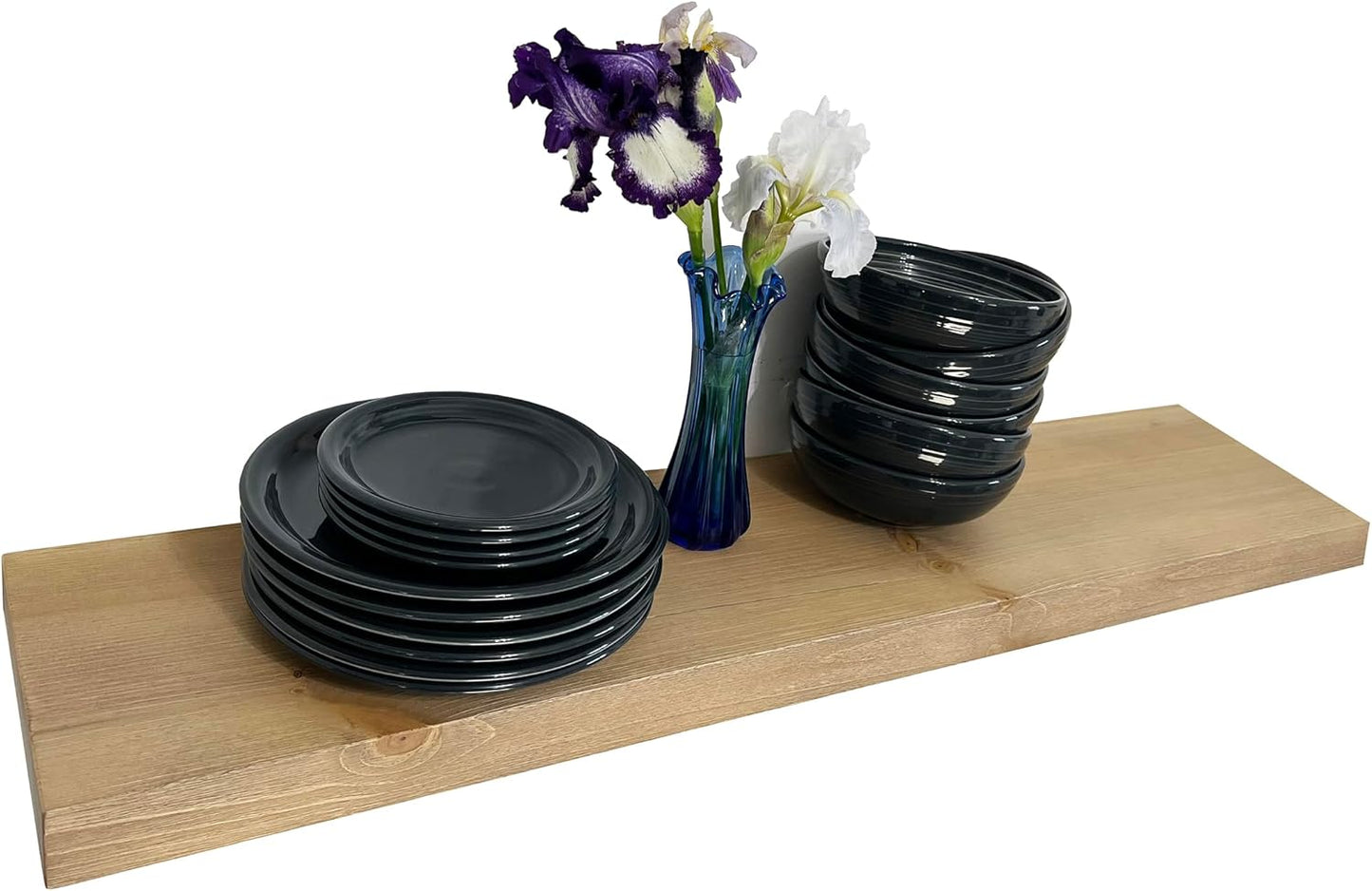 joelsantiques 36 Inch Wooden Floating Shelves for Wall - 36x12x2 in - Made of Natural Wood - Long Heavy Duty Rustic Wall Shelves for Bedroom - Perfect for Living Room, Kitchen - Natural